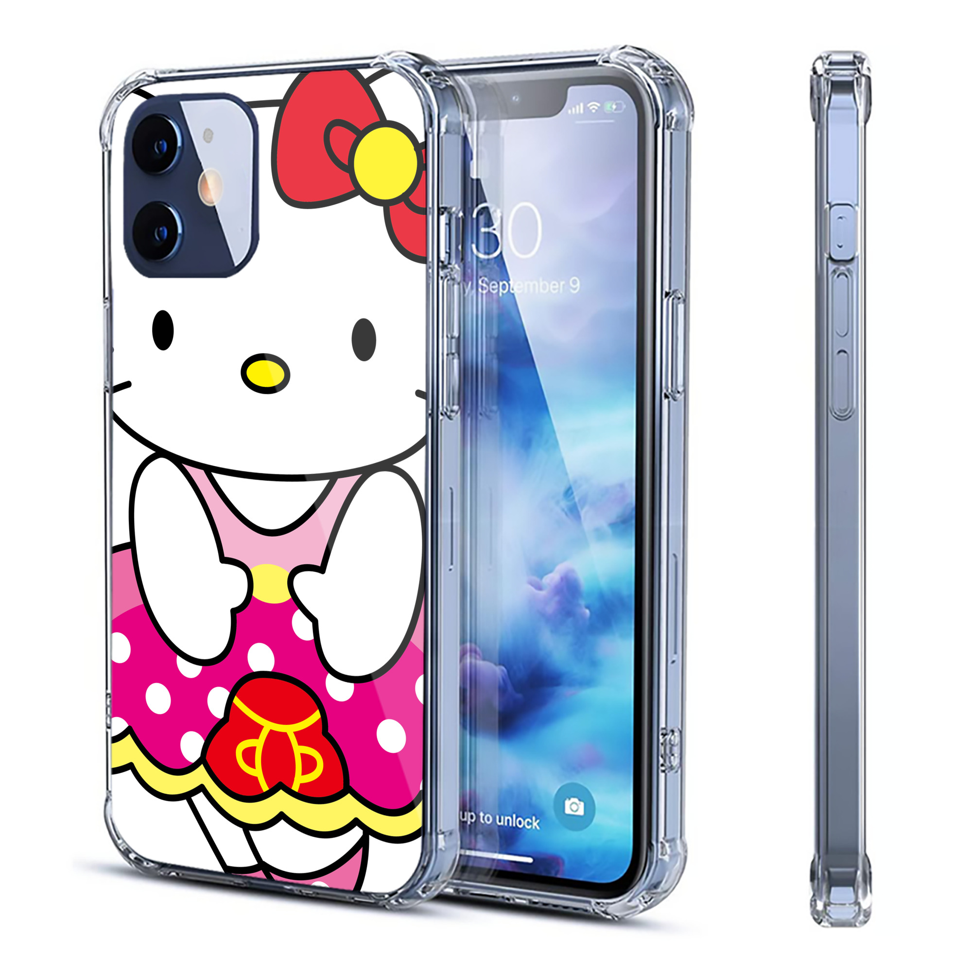 （画像用） Hello Kitty ハローキティ 【iPhone 12シリーズ対応】透明スマホケース（クリアソフトケース）